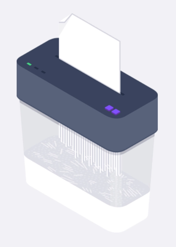 Niszczarka z białą kartką