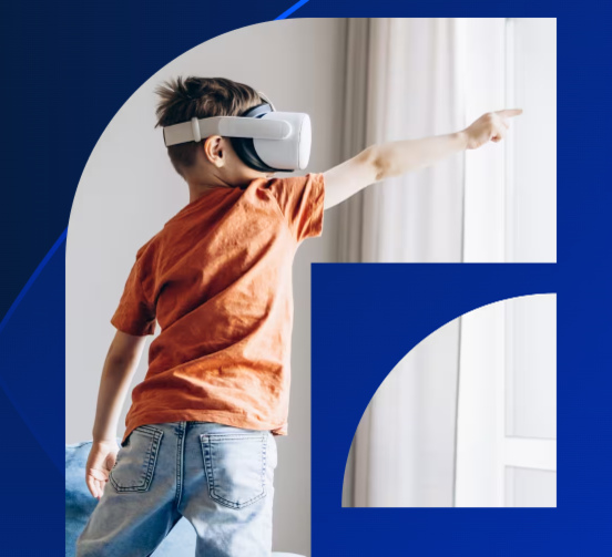 Chłopiec w okularach VR przed oknem
