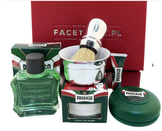 Zestaw męskich kosmetyków w zielonych opakowaniach