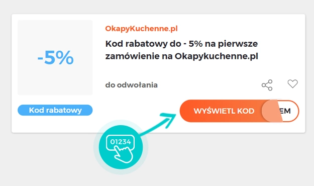 Przykład kodu rabatowego dla OkapyKuchenne.pl