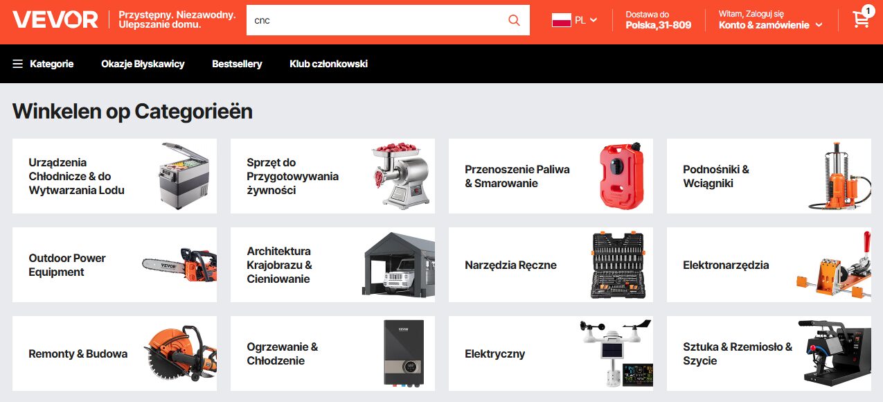 Strona internetowa sklepu