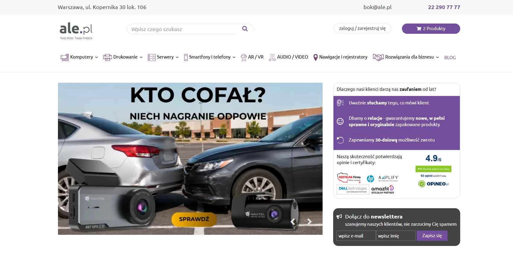Strona internetowa sklepu