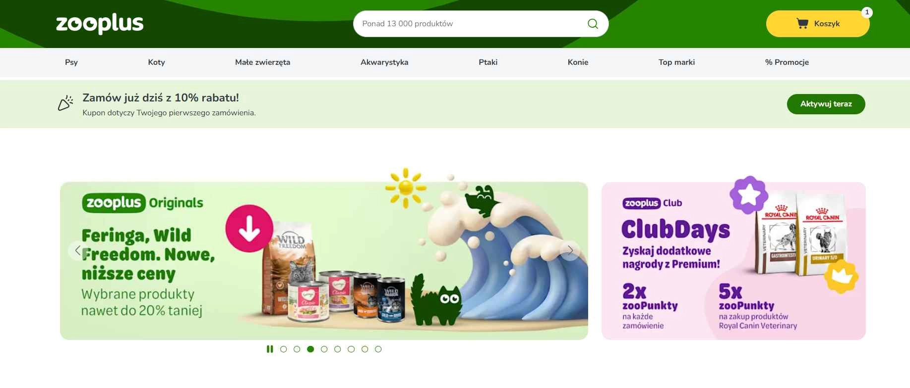 zooplus - strona internetowa sklepu