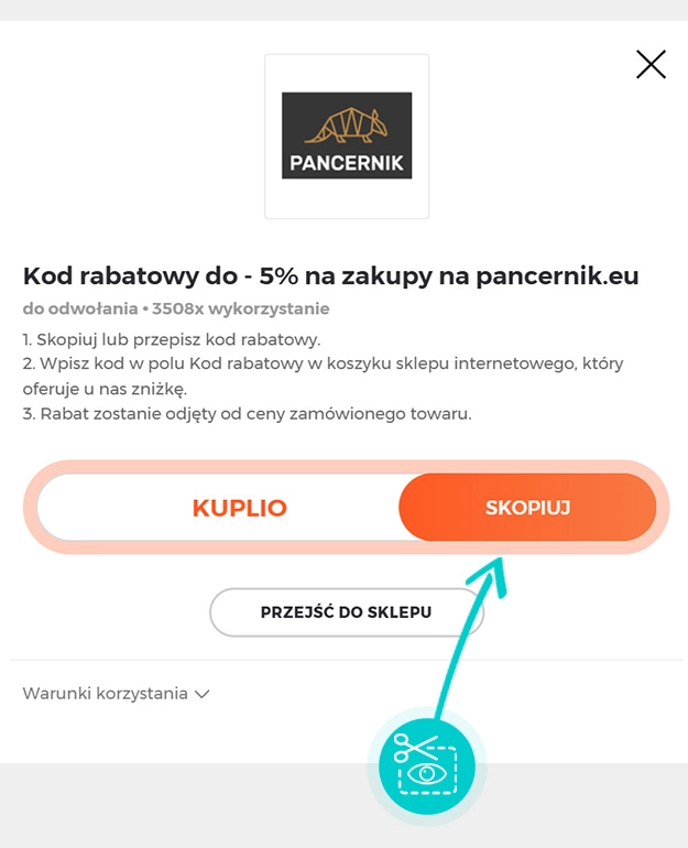 Instrukcja jak skopiować kod rabatowy dla Pancernik