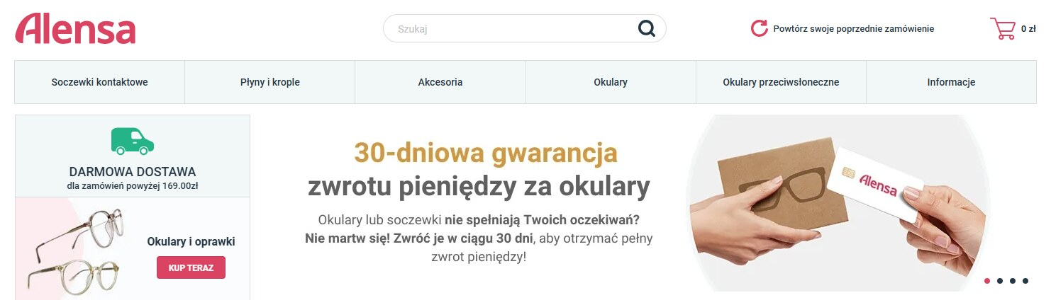 Alensa - strona internetowa sklepu