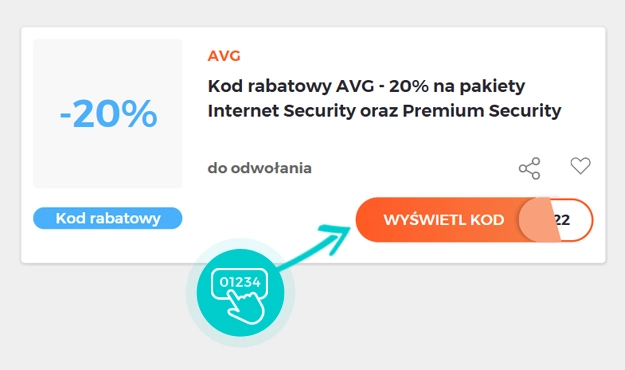 Przykład kodu rabatowego dla AVG