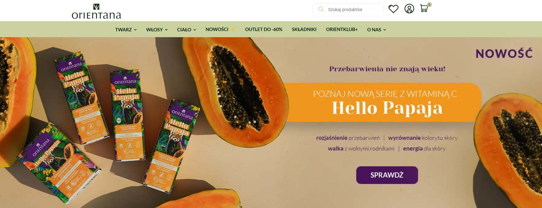 Orientana - strona internetowa sklepu
