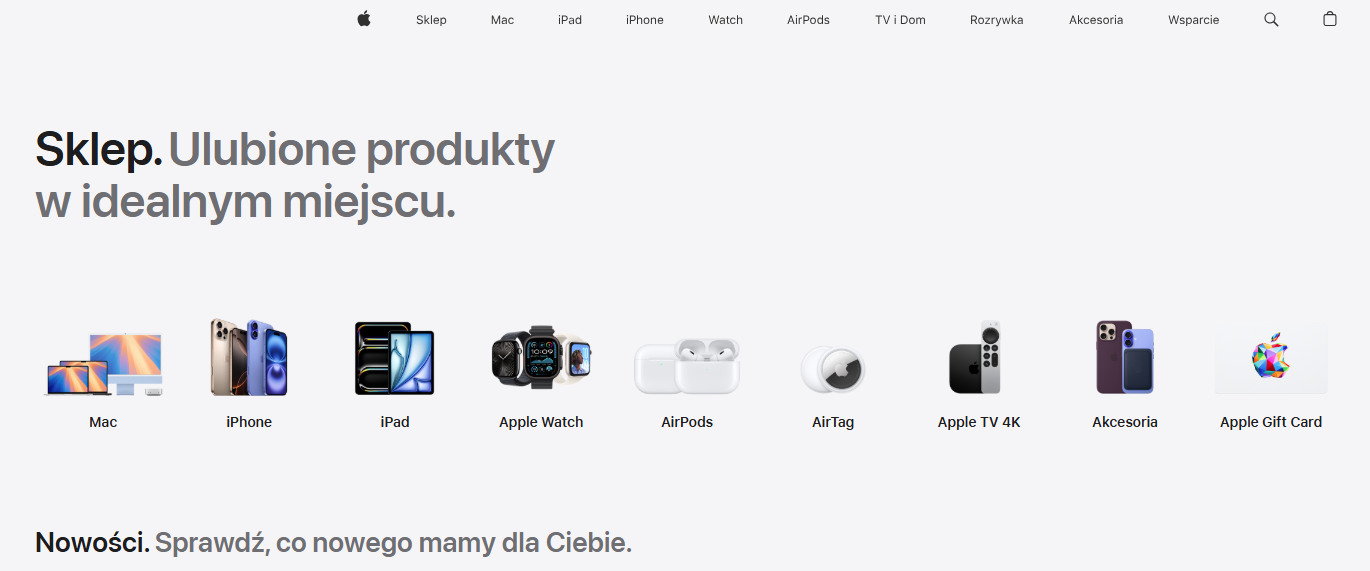Apple - strona internetowa sklepu