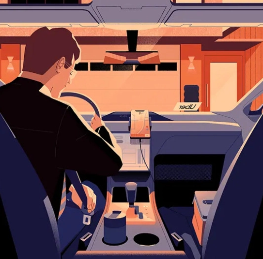 Obrazek z mężczyzną we wnętrzu samochodu