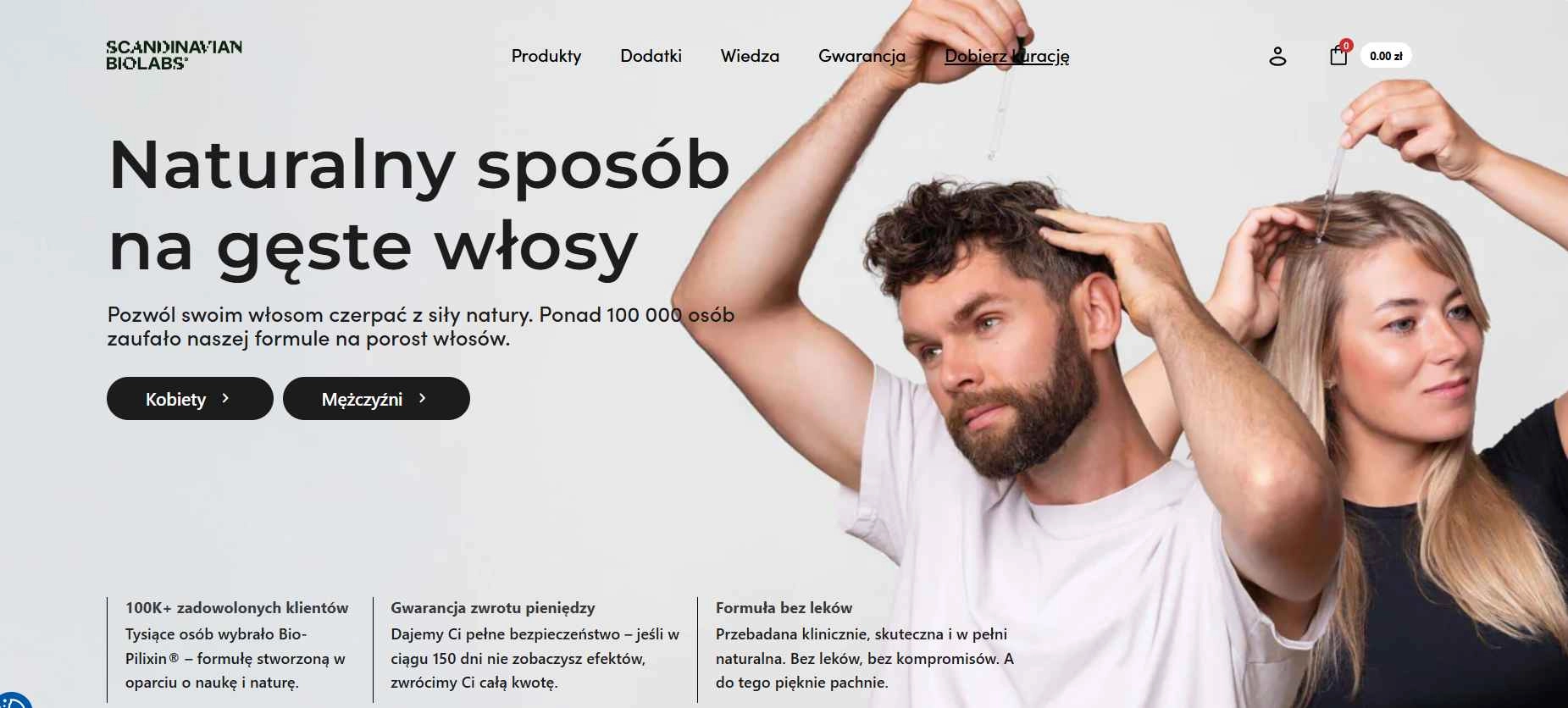 Strona internetowa sklepu Scandinavian Biolabs