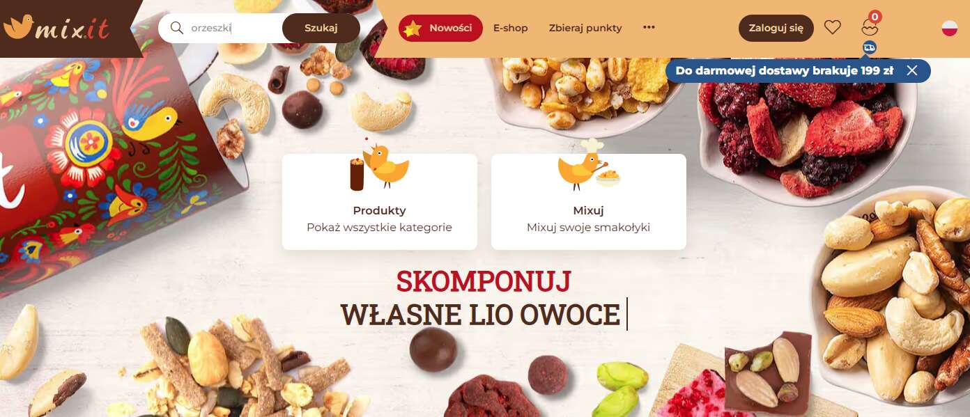 Mixit - strona internetowa sklepu