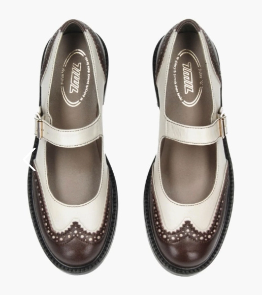 Biało-brązowe buty typu oksfordki