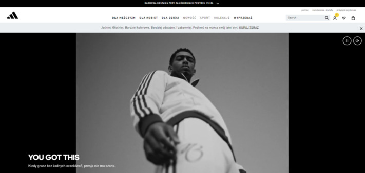 Adidas - strona internetowa sklepu