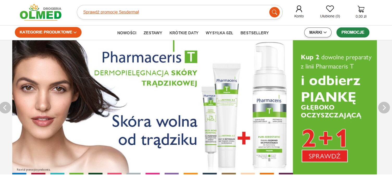 Drogeria Olmed - strona internetowa sklepu