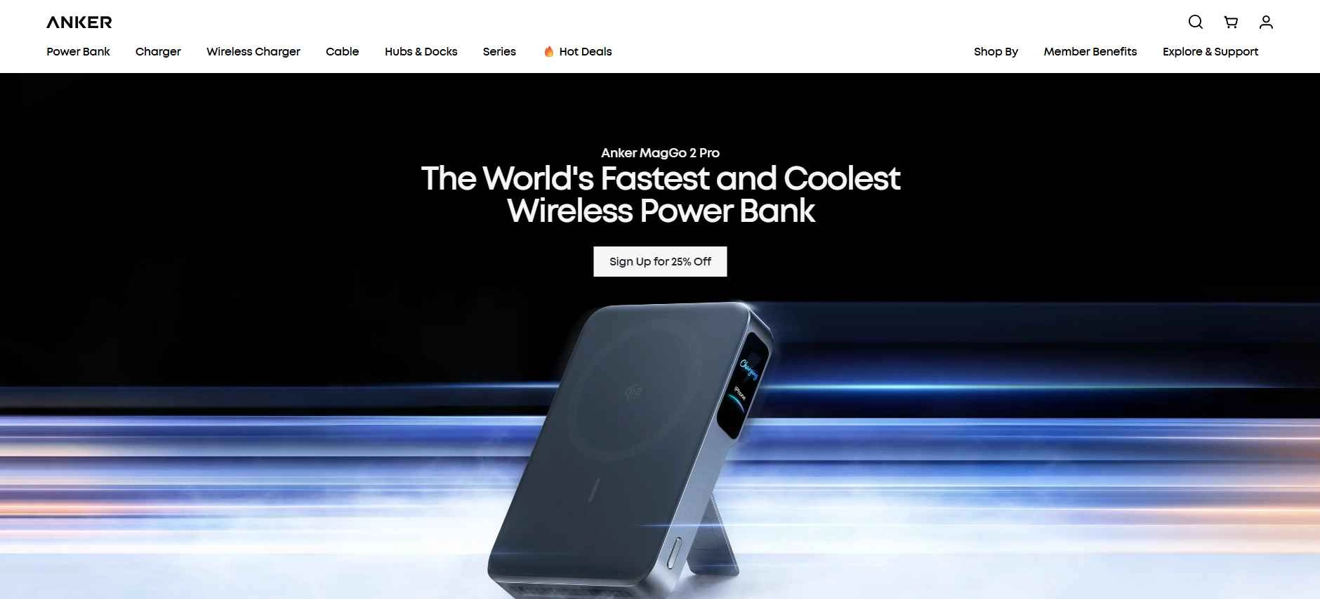 Strona internetowa sklepu Anker
