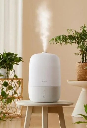 Biały, elegancki oczyszczać powietrza na stołku