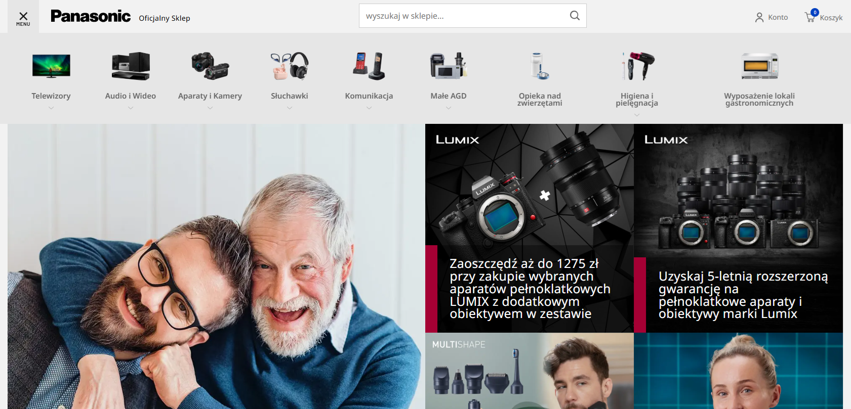 Panasonic - strona internetowa sklepu