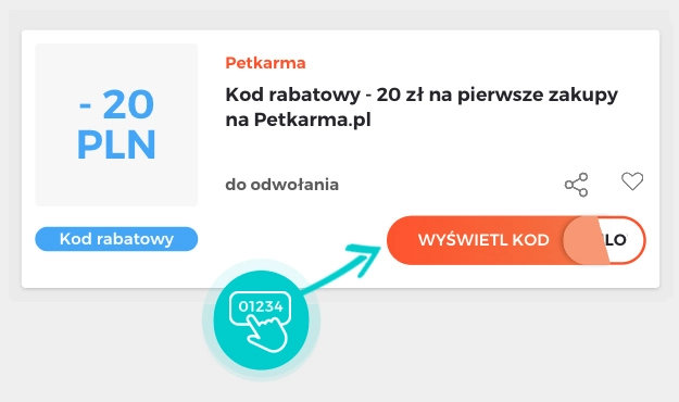 Przykład kodu rabatowego dla Petkarma