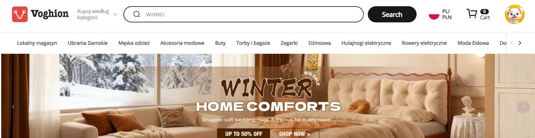 Strona internetowa sklepu