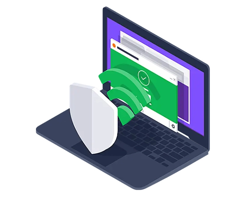 Laptop z zabezpieczeniem VPN