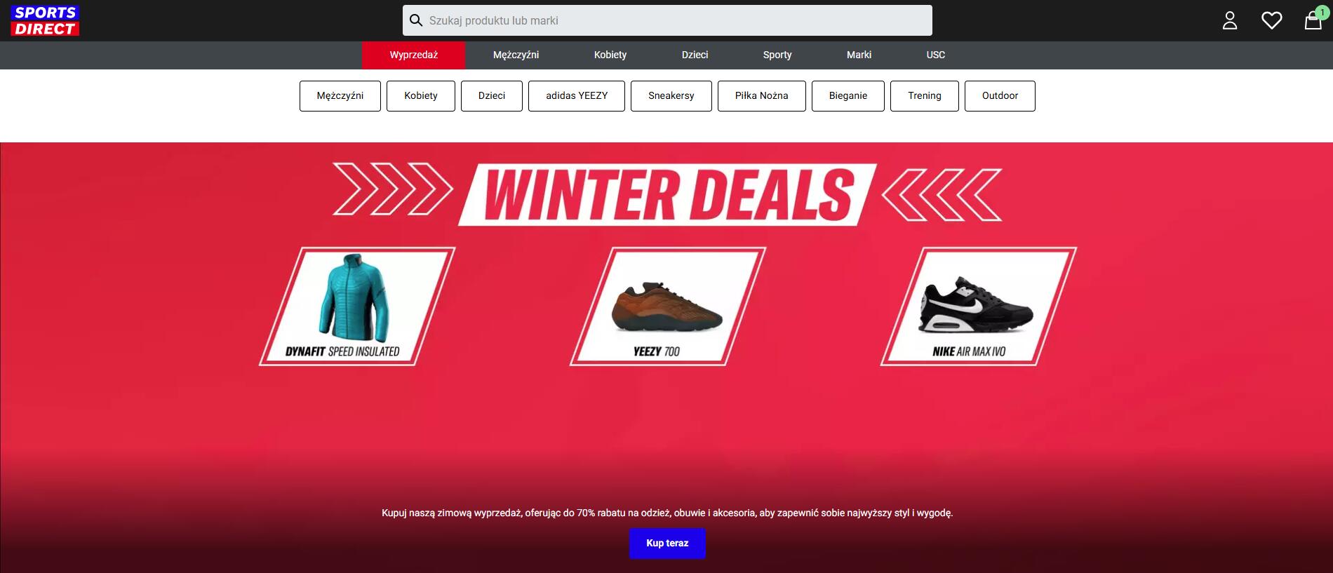 Sports direct - strona internetowa sklepu