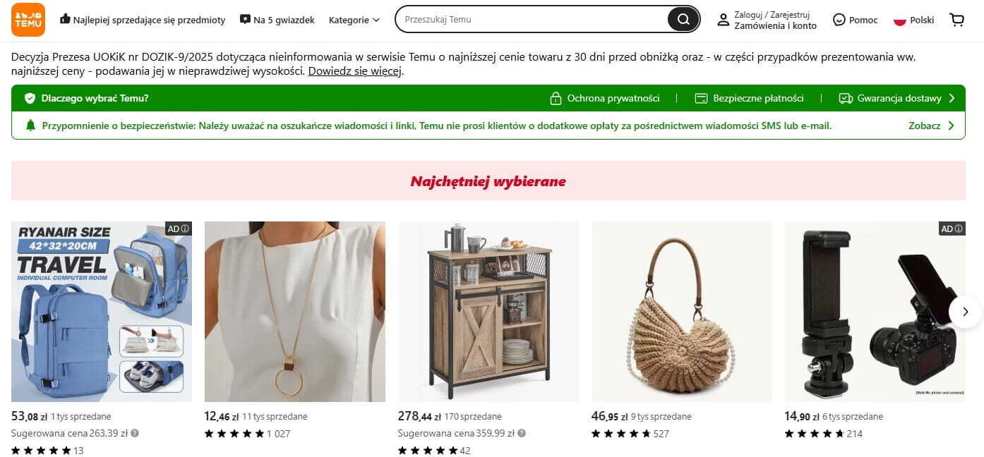 Strona internetowa sklepu