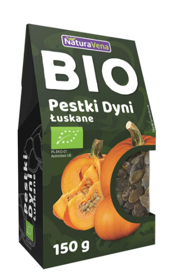Zielone opakowanie pestek z dyni bio 150 g