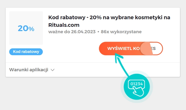 Przykład kodu rabatowego dla Rituals