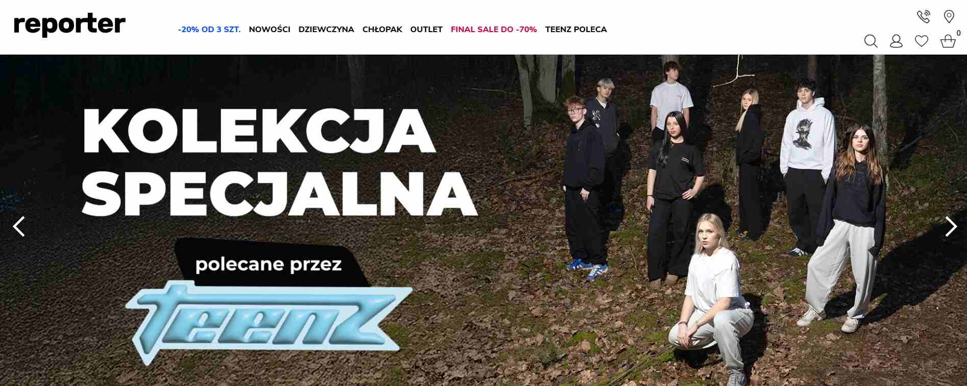 Reporter young - strona internetowa sklepu