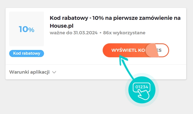 Przykład kodu rabatowego dla House
