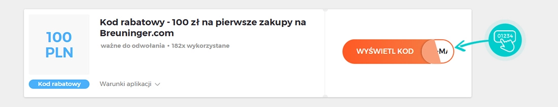 Przykład kodu rabatowego dla Breuninger
