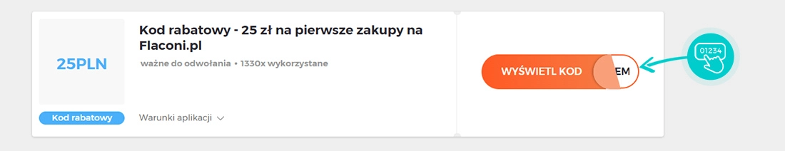 Przykład kodu rabatowego dla Flaconi