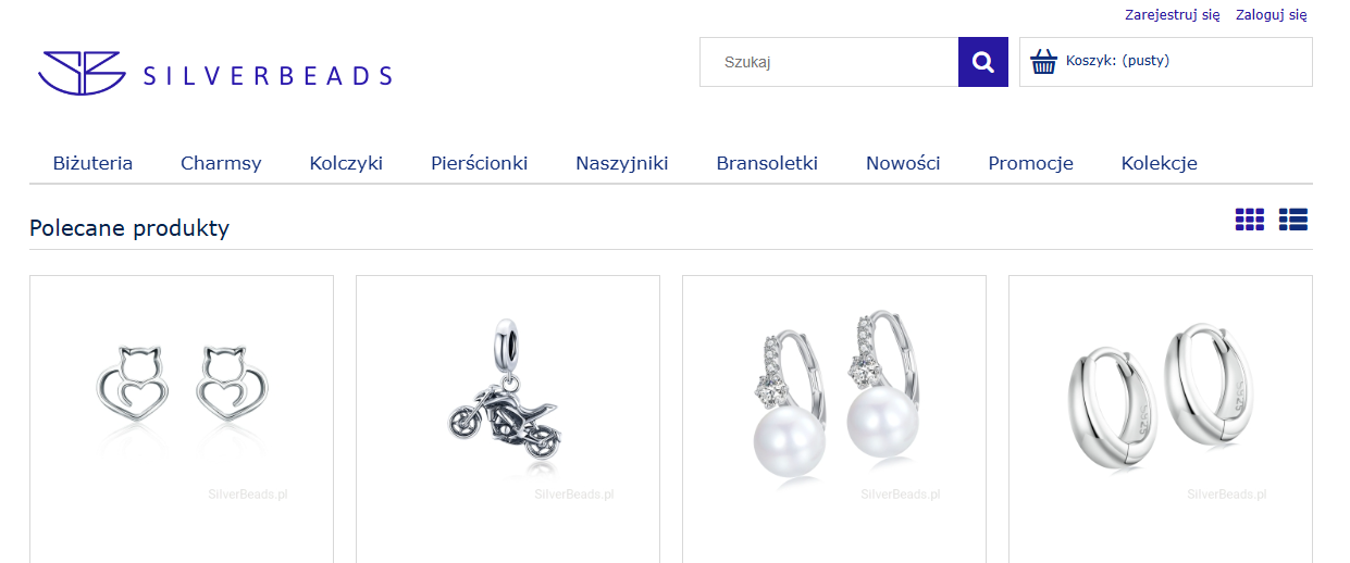SilverBeads - strona internetowa sklepu