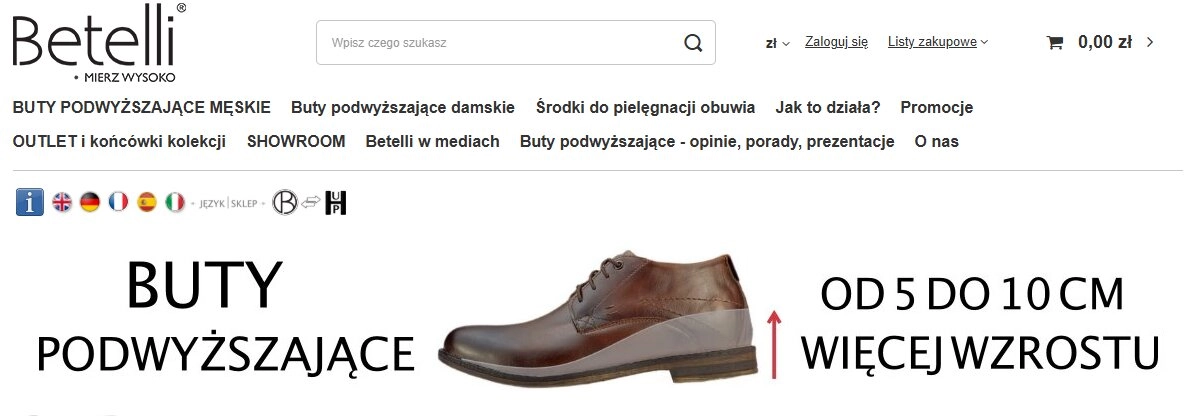 Strona internetowa sklepu