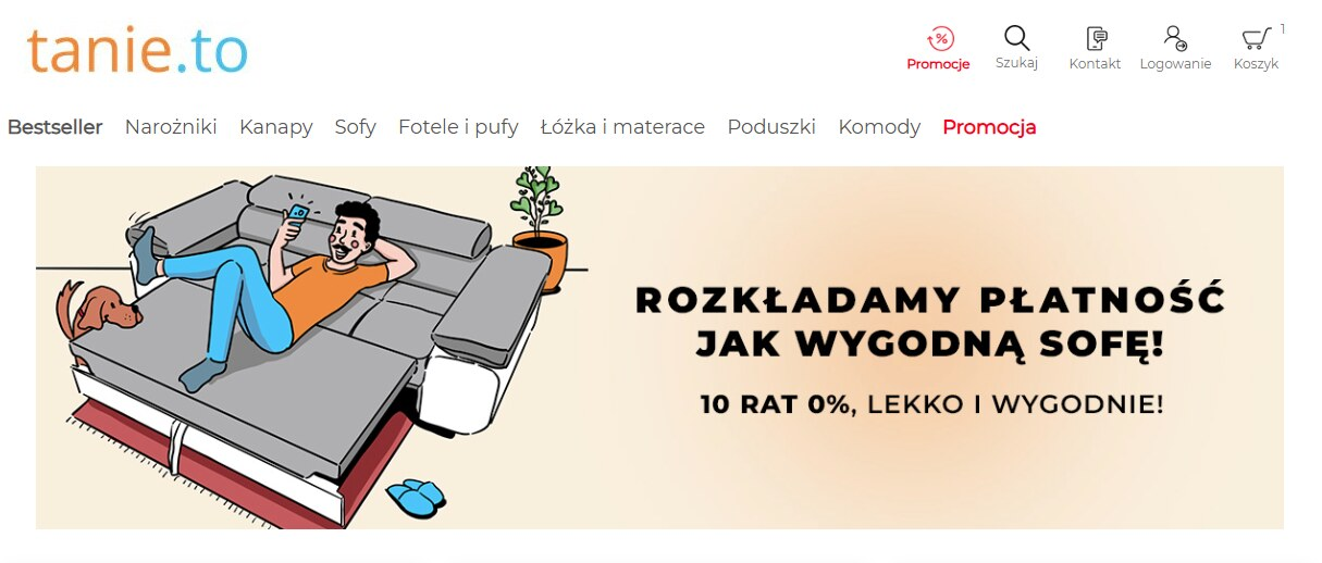 Tanie.to - strona internetowa sklepu