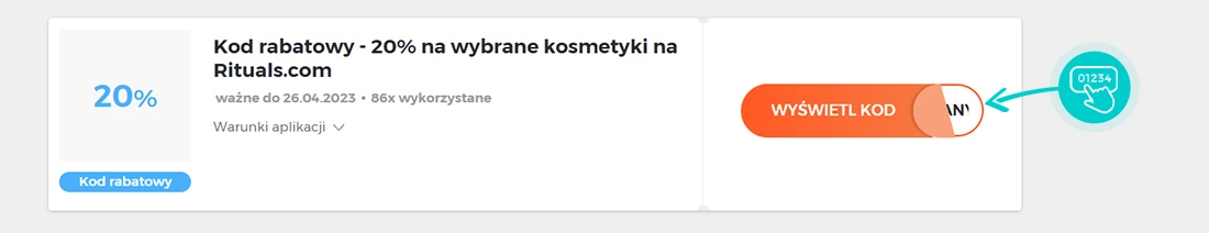 Przykład kodu rabatowego dla Rituals
