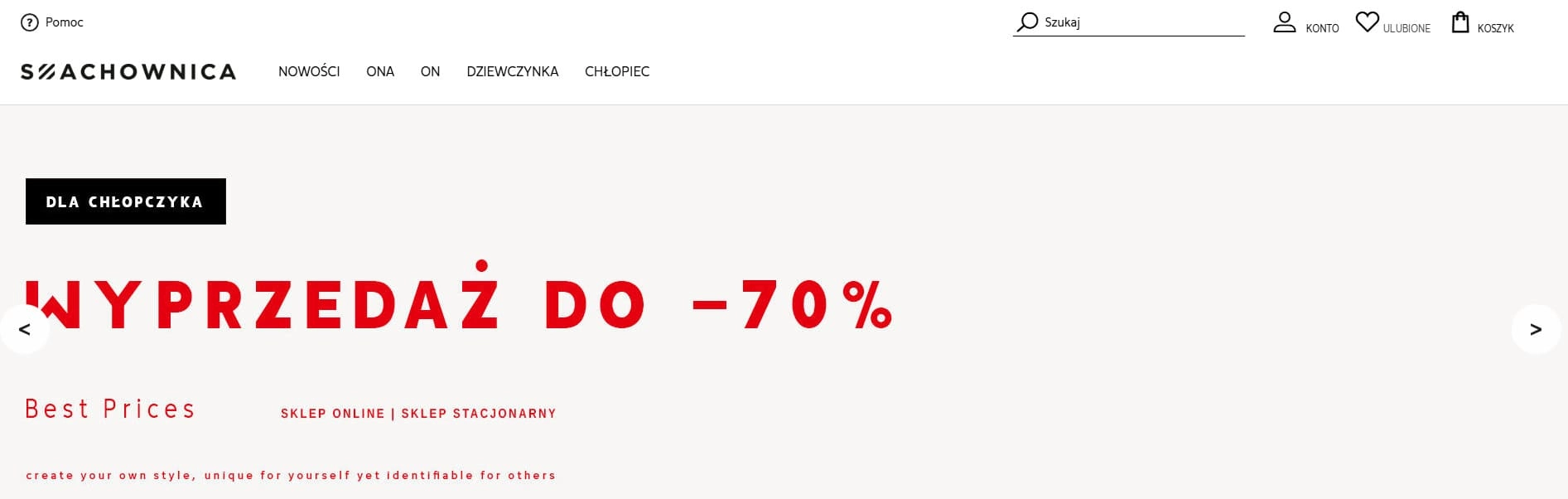 Strona internetowa sklepu