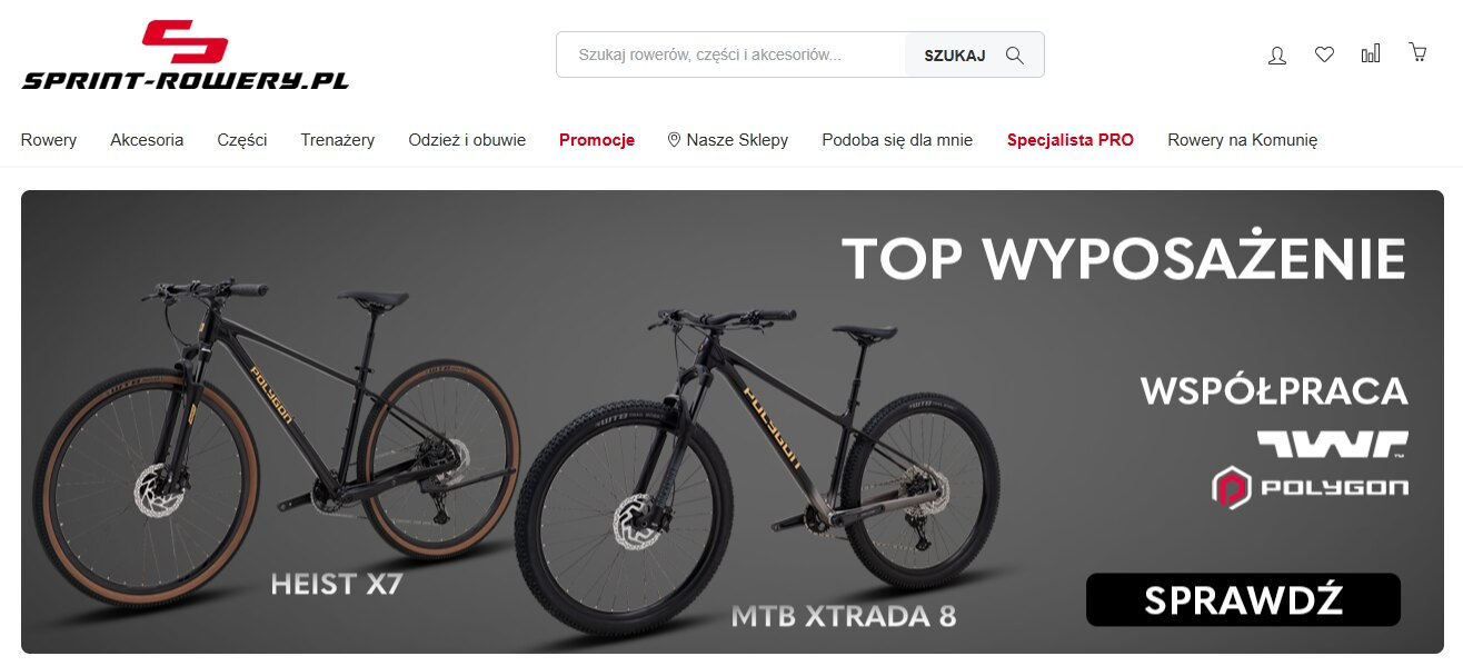 Sprint-rowery - strona sklepu