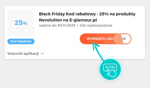 Przykład kodu rabatowego dla e-Glamour