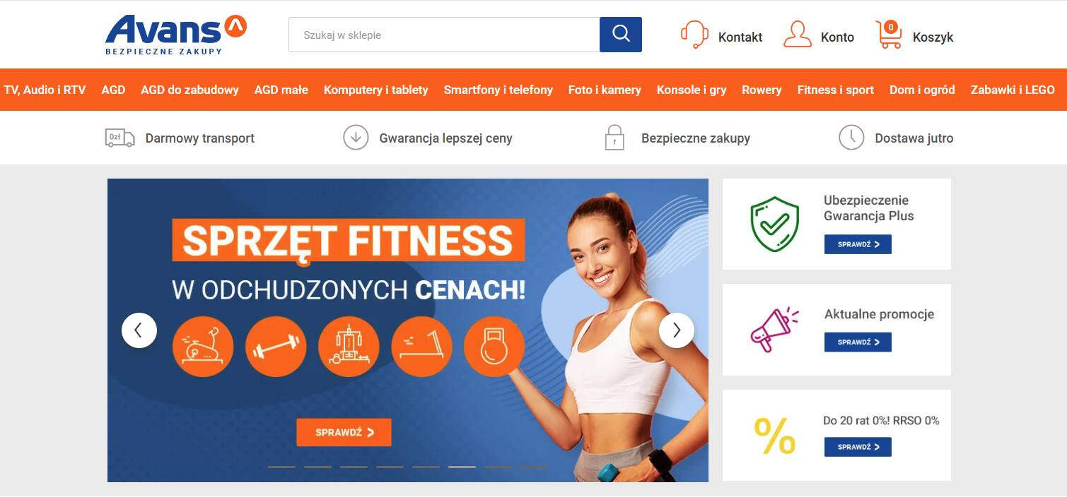Avans - strona internetowa sklepu