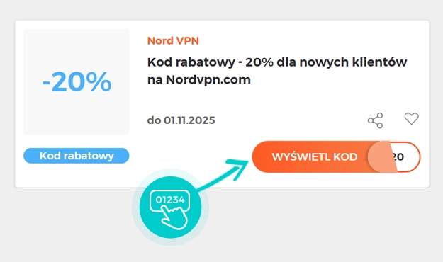 Przykład kodu rabatowego dla Nord VPN