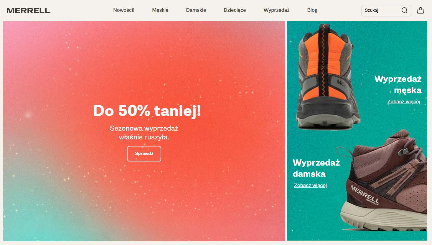Merrell - strona internetowa sklepu