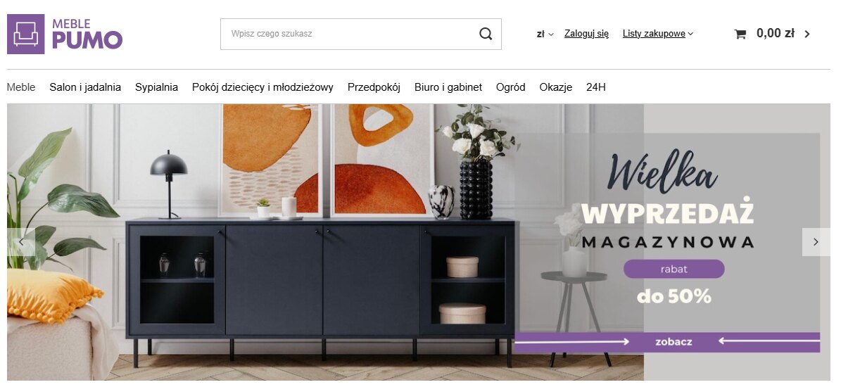 Meble Pumo - strona internetowa sklepu