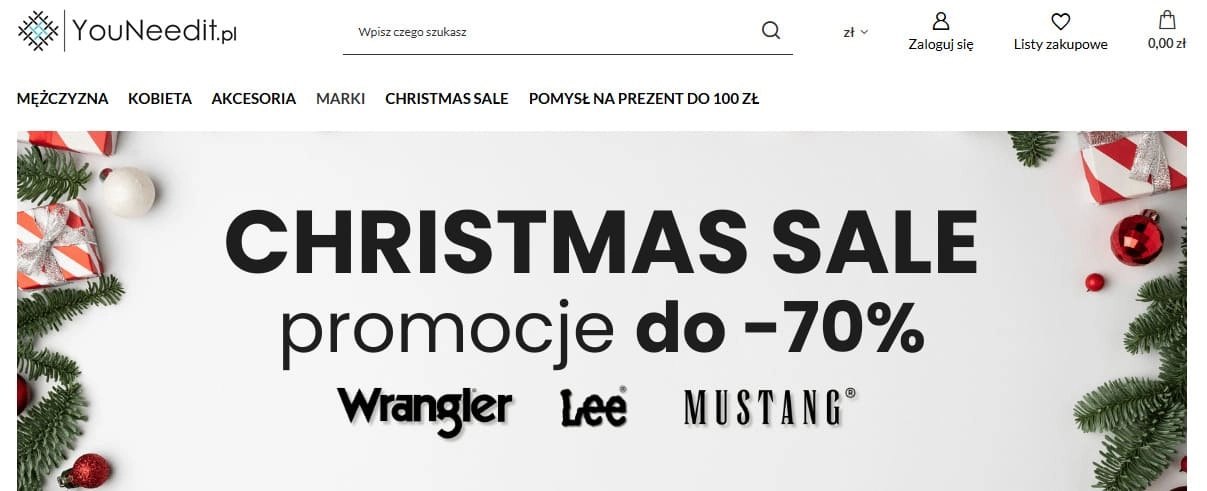 Strona internetowa sklepu