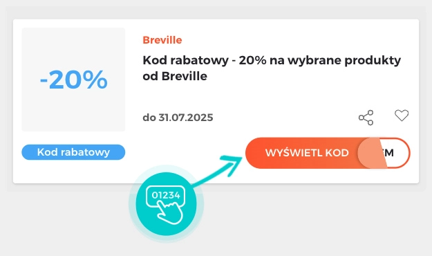 Przykład kodu rabatowego dla Breville