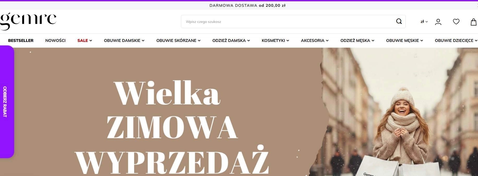 Strona internetowa sklepu