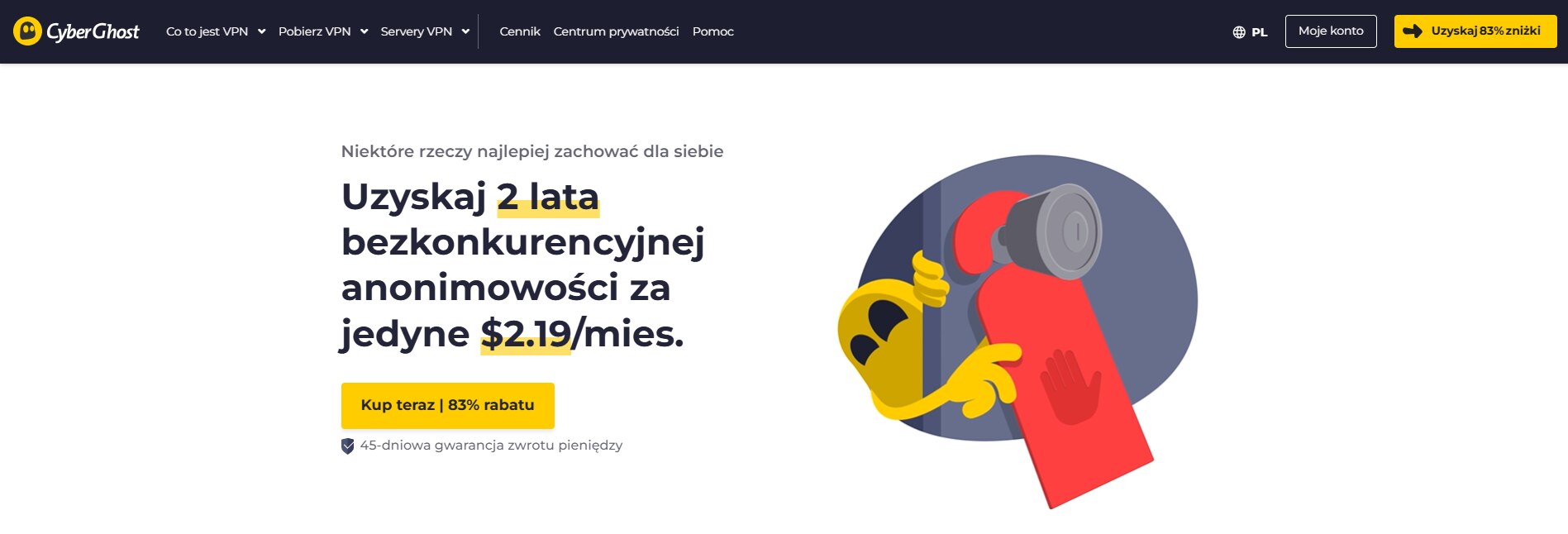 CyberGhost - strona internetowa sklepu