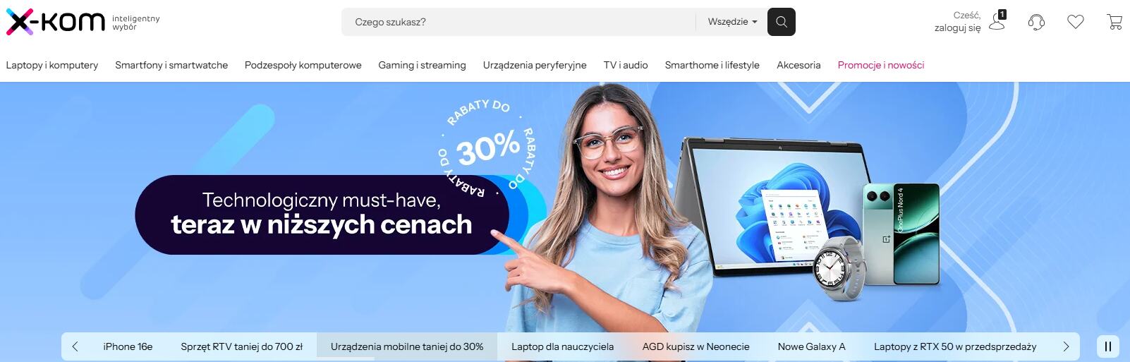 x-kom - strona internetowa sklepu