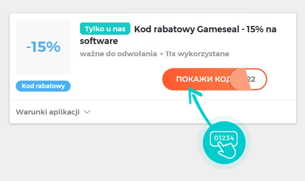 Przykład kodu rabatowego dla Gameseal