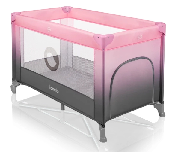 Turystyczne łóżeczko lub kojec dla dziecka w kolorze różowym